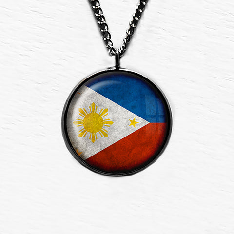 Philippines Filipino Flag Pendant & Necklace