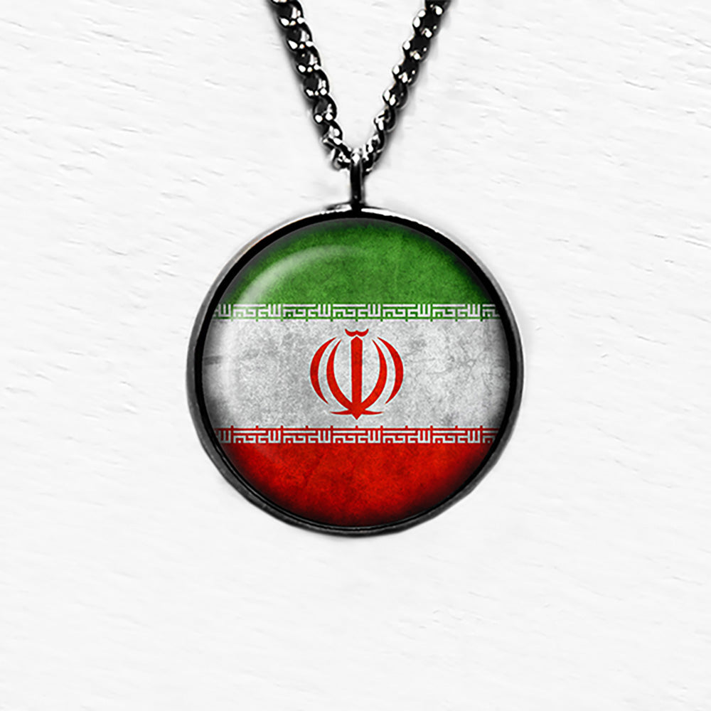 Iran Iranian Flag Pendant & Necklace