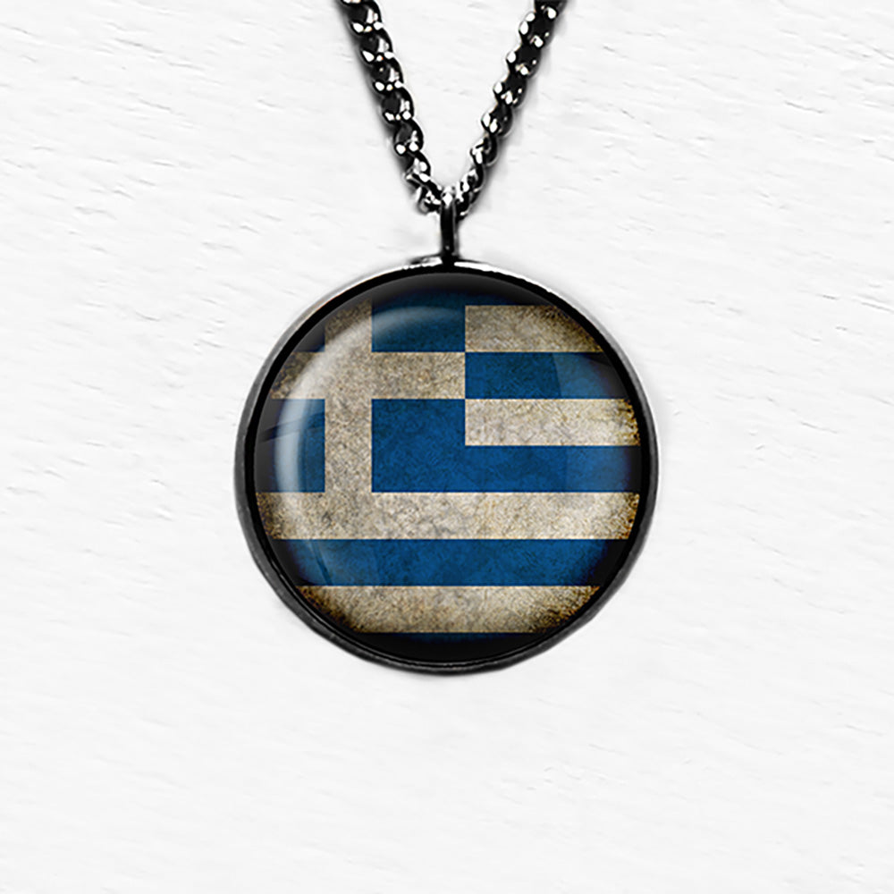 Greece Greek Ελλάδα Flag Pendant & Necklace