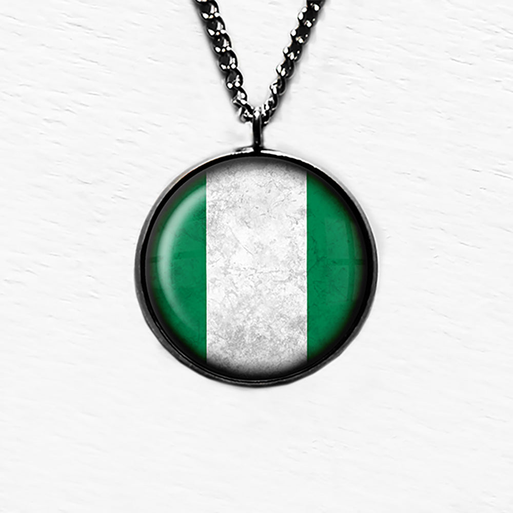 African Nation Nigeria Flag Pendant & Necklace