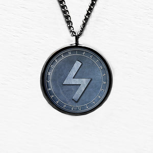 Viking Runes Elder Futhark Rune Circle S Sowilo Sun Pendant & Necklace