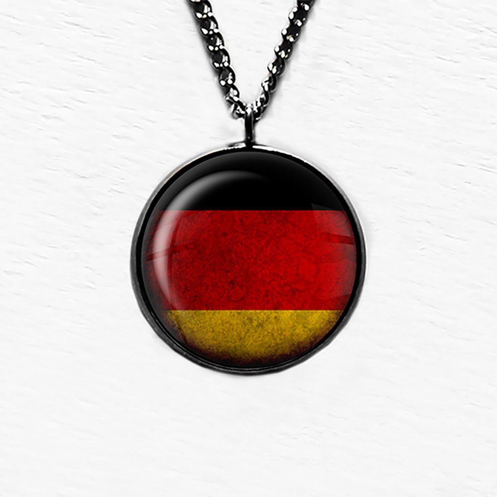 Germany German Deutschland Flag Pendant & Necklace