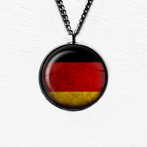 Germany German Deutschland Flag Pendant & Necklace