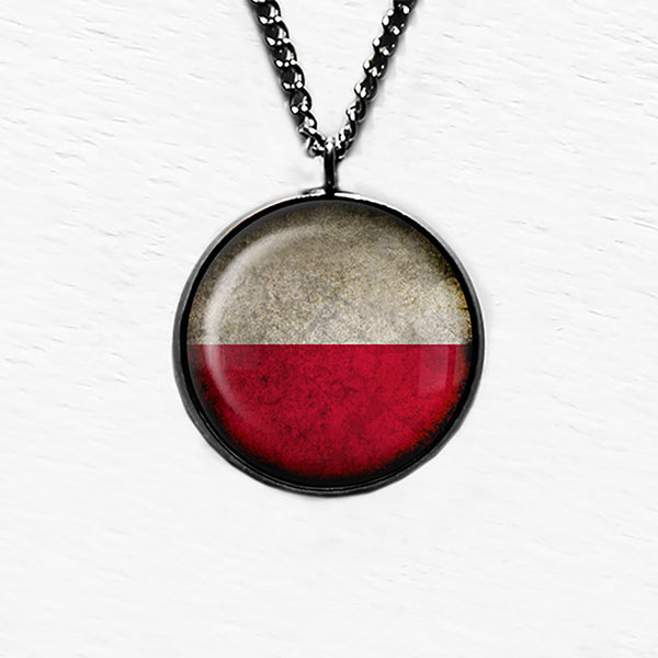 Poland Polish Polska Flag Pendant & Necklace