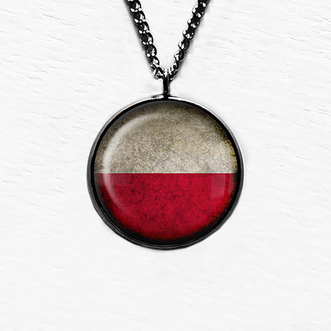 Poland Polish Polska Flag Pendant & Necklace