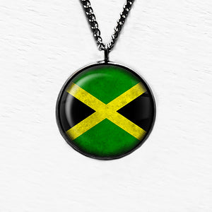 Jamaica Jamaican Flag Pendant & Necklace