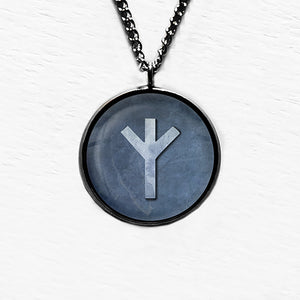 Viking Runes Elder Futhark Z Algiz Elk Pendant & Necklace