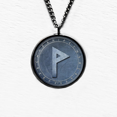 Viking Runes Elder Futhark Rune Circle W Wunjo Joy Pendant & Necklace