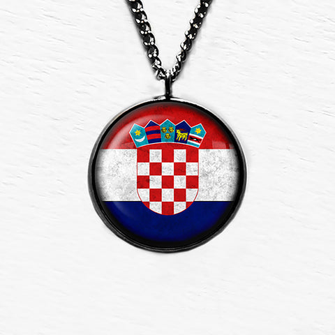 Croatia Croatian Flag Pendant & Necklace