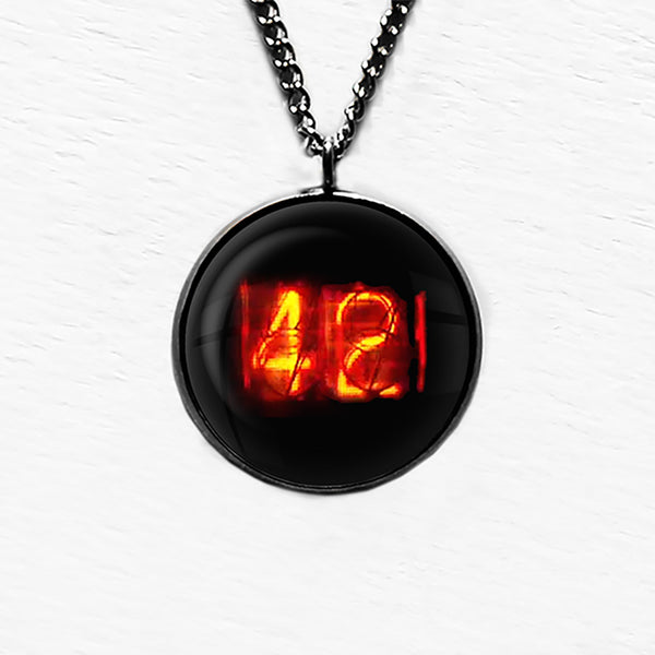Dieselpunk Steampunk Cyberpunk Nixie Tube Print Number 42 Forty Two Meaning of Life Pendant & Necklace