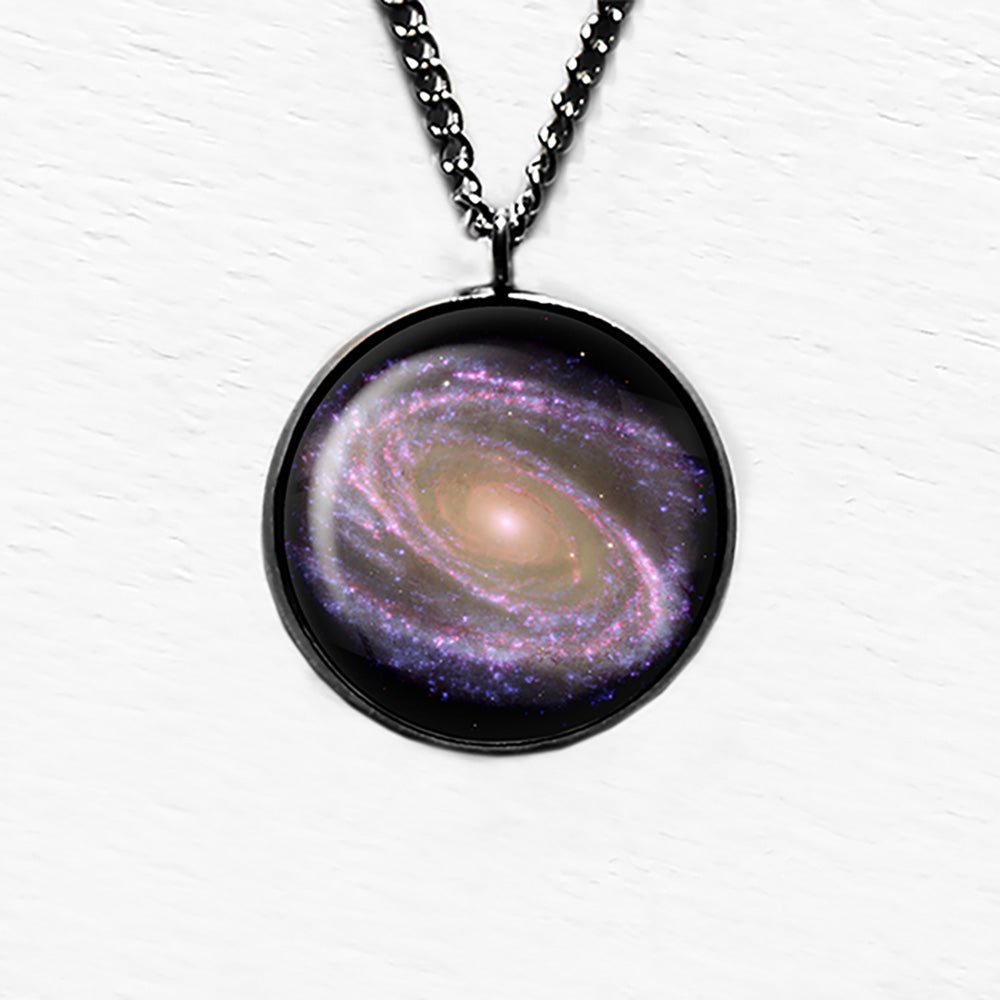 NASA Photograph Purple Galaxy Pendant & Necklace