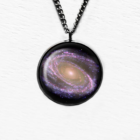 NASA Photograph Purple Galaxy Pendant & Necklace