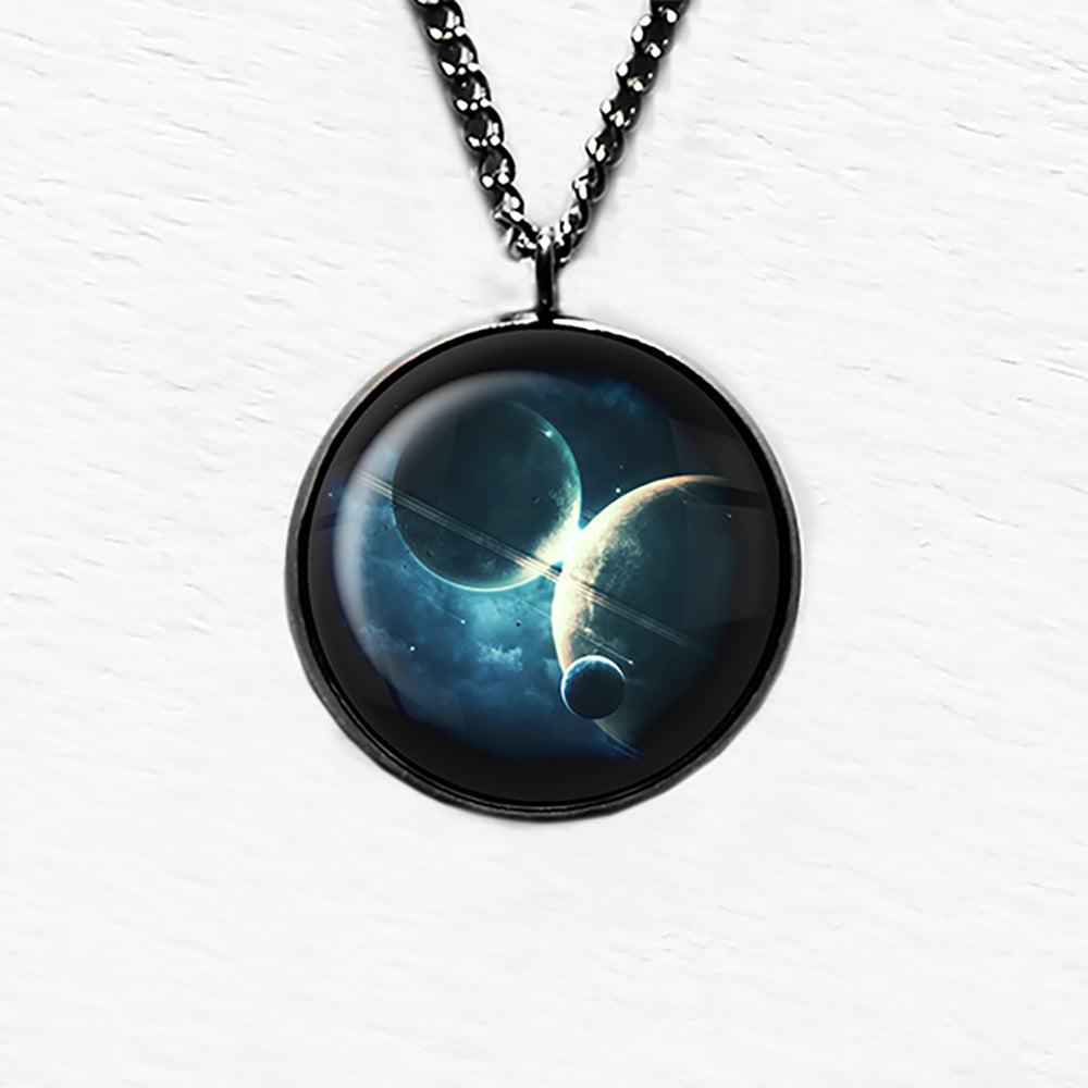 NASA Photograph Twin Planets Pendant & Necklace