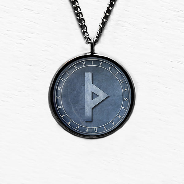 Viking Runes Elder Futhark Rune Circle TH Thurisaz Thor Pendant & Necklace
