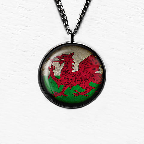 Wales Welsh Flag Pendant & Necklace