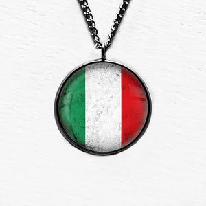 Italy Italian Flag Pendant & Necklace