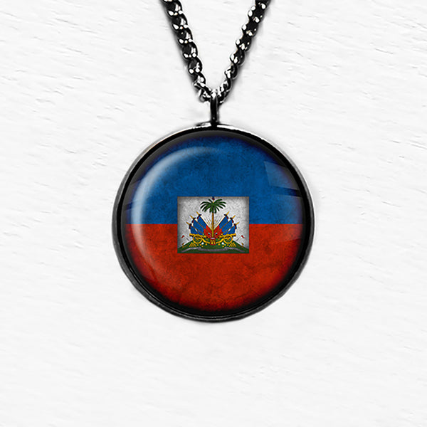 Haiti Haitian Flag Pendant & Necklace