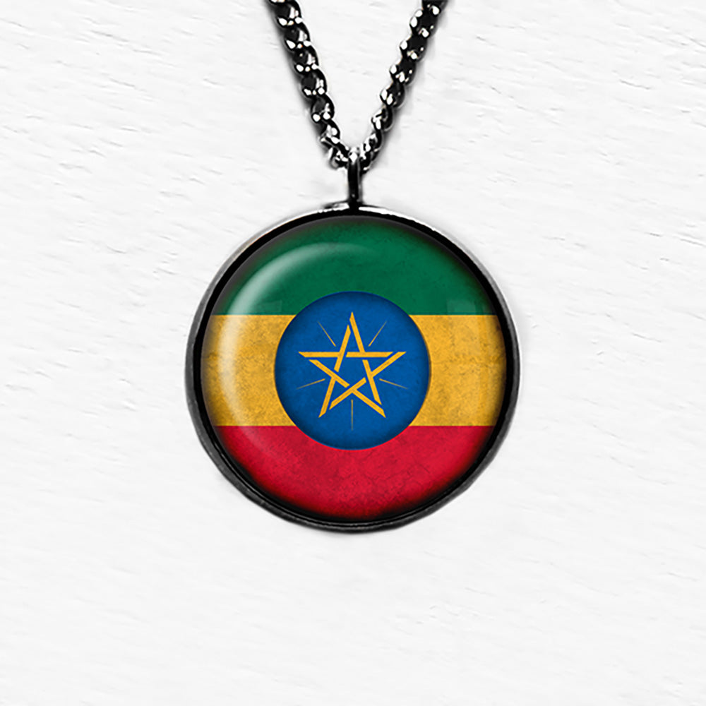 Ethiopia Ethiopian Flag Pendant & Necklace