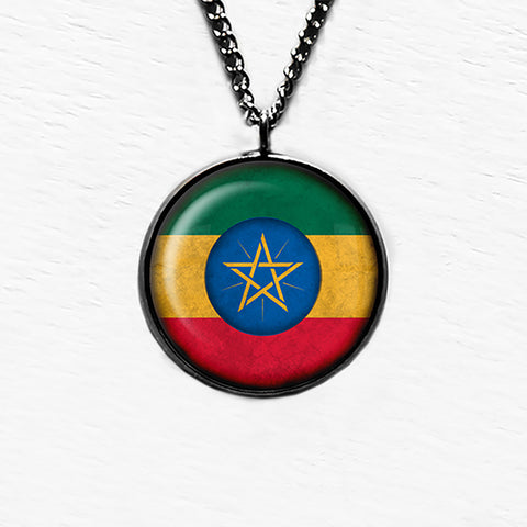 Ethiopia Ethiopian Flag Pendant & Necklace