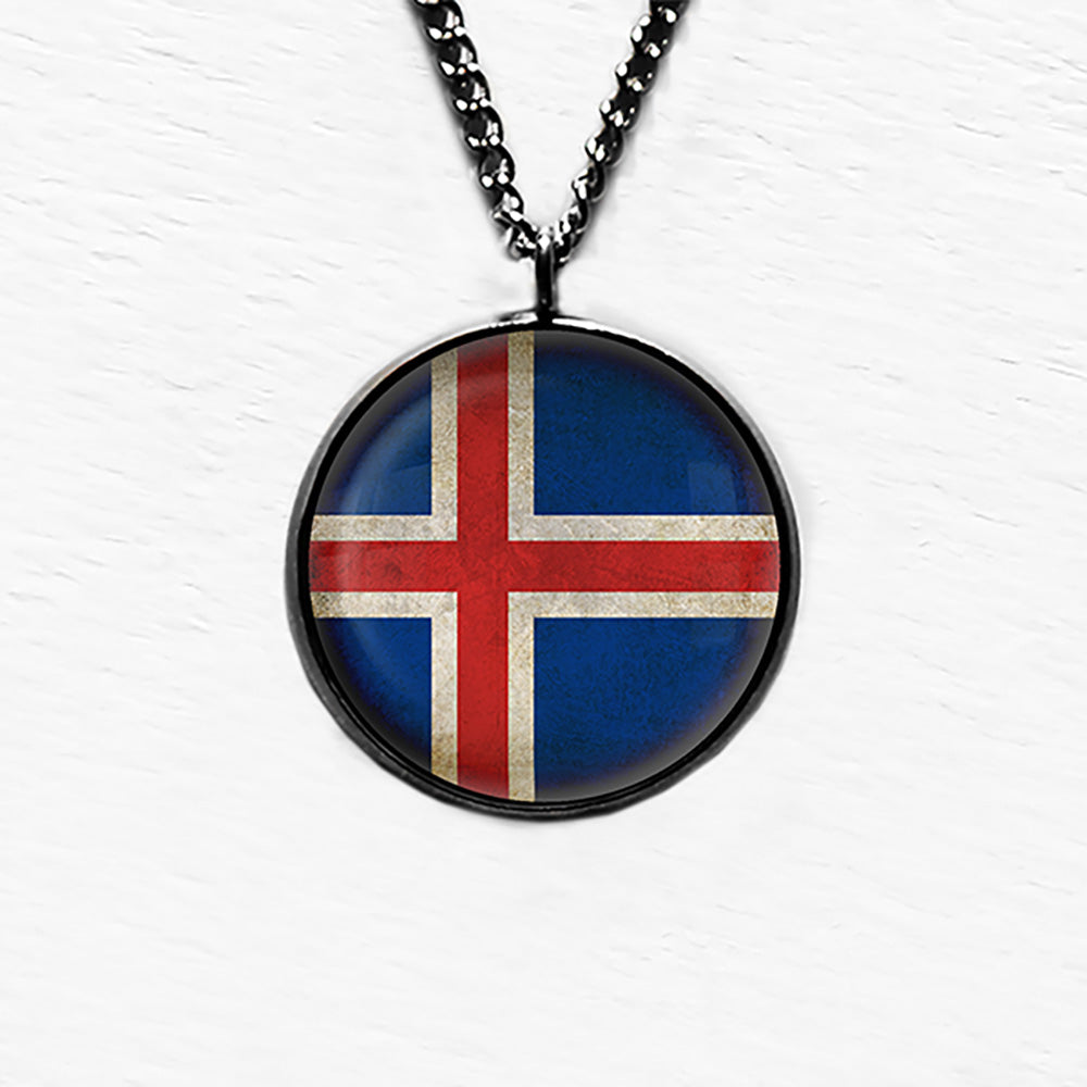 Iceland Icelandic Flag Pendant & Necklace
