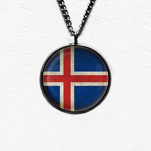 Iceland Icelandic Flag Pendant & Necklace