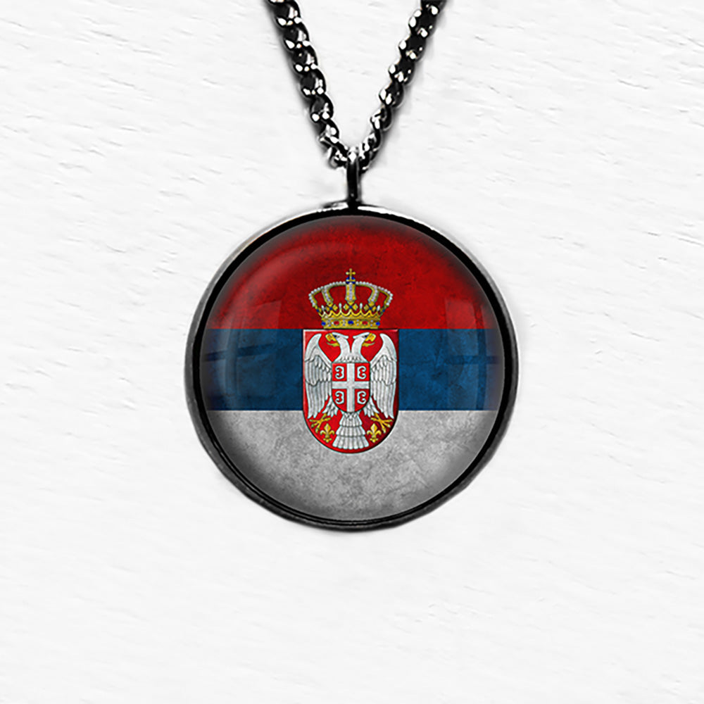 Serbia Serbian Flag Pendant & Necklace
