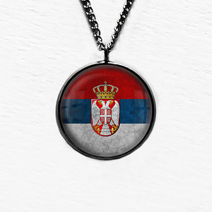 Serbia Serbian Flag Pendant & Necklace