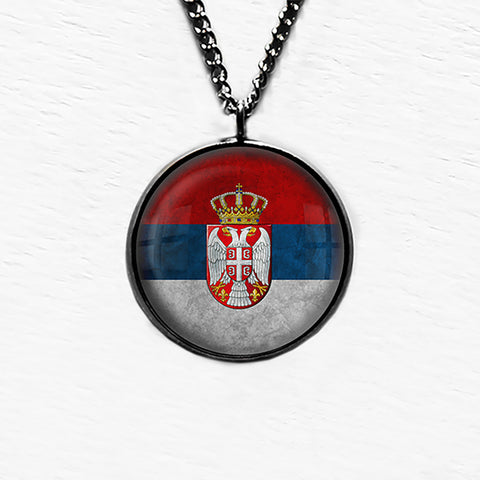 Serbia Serbian Flag Pendant & Necklace