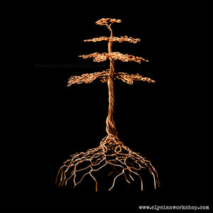 Medium True North Redwood Cedar Copper Wire Tree