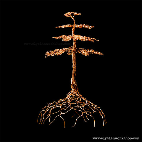 Medium True North Redwood Cedar Copper Wire Tree