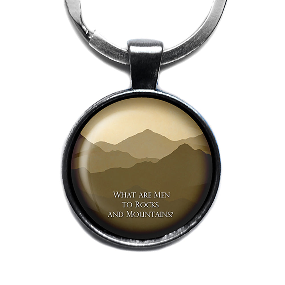 Jane Austen What are Men to Rocks and Mountains from Pride and Prejudice Antique Silver Keychain