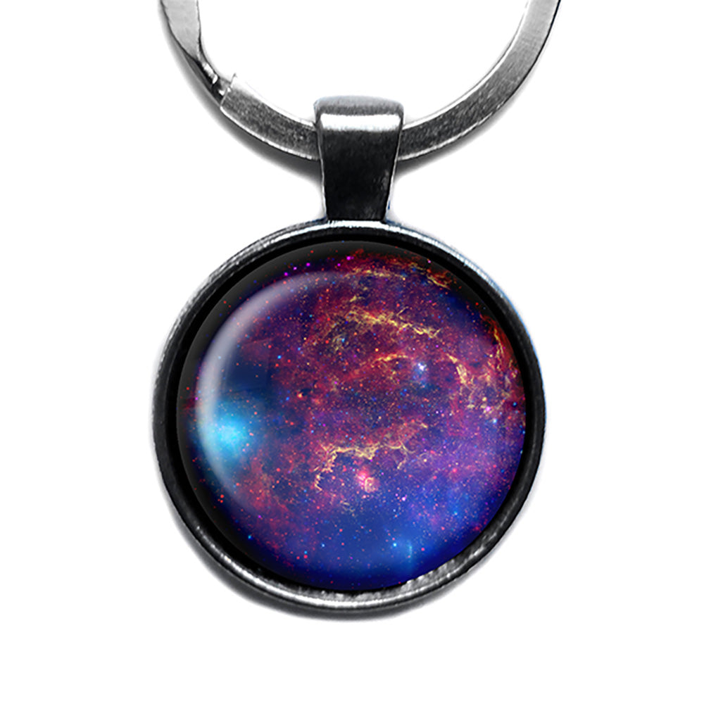 NASA Photograph Galaxy Antique Silver Keychain