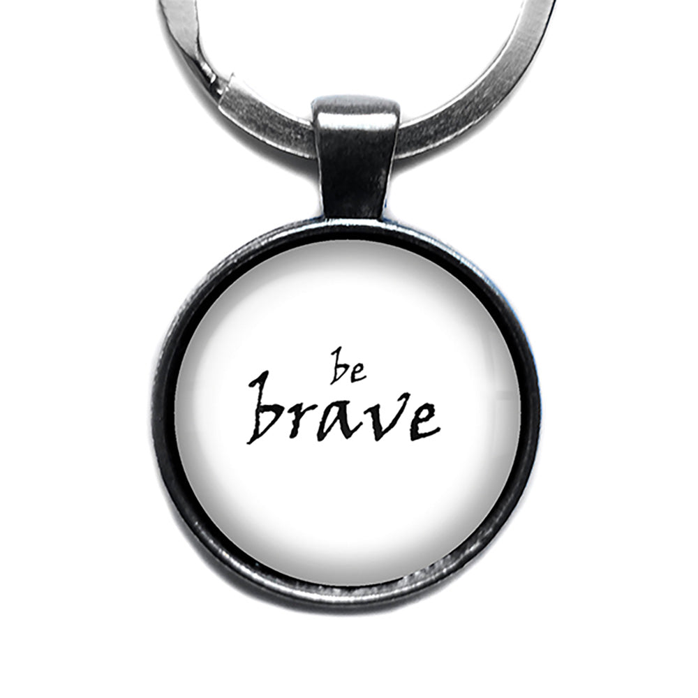 Be Brave Antique Silver Keychain