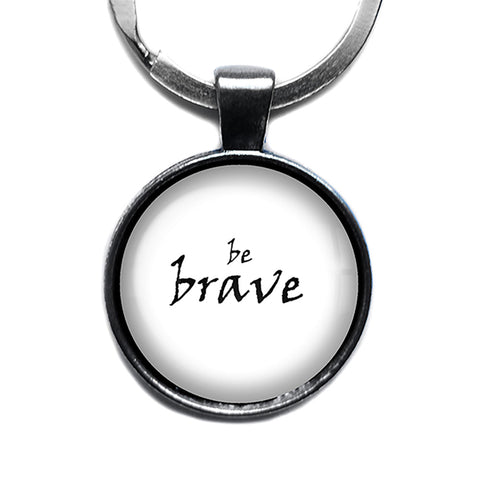 Be Brave Antique Silver Keychain
