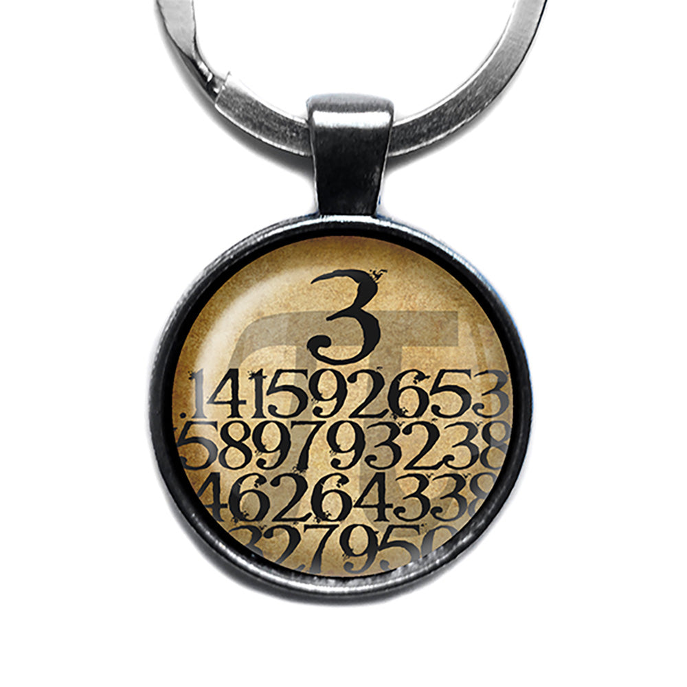 Math Mathematical Pi 3.14159 Antique Silver Keychain