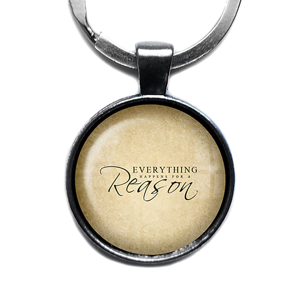 Everything Happens for a Reason Antique Silver Keychain
