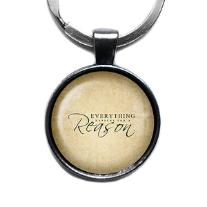 Everything Happens for a Reason Antique Silver Keychain