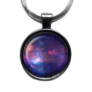 NASA Photograph Nebular Awe Antique Silver Keychain
