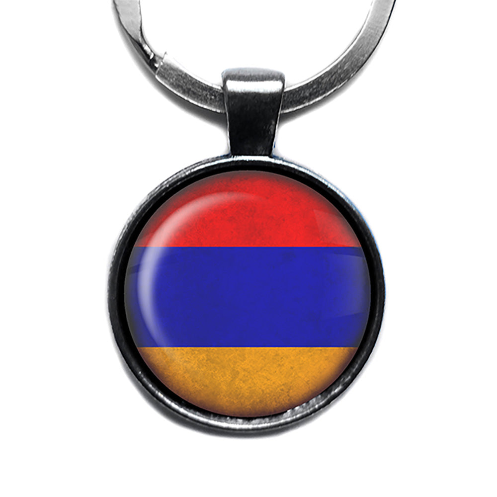 Armenia Armenian Flag Antique Silver Keychain