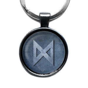 Viking Runes Elder Futhark D Dagaz Dawn Antique Silver Keychain