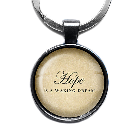 Aristotle Hope is a Waking Dream Antique Silver Keychain