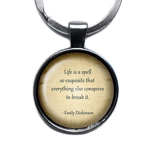William Shakespeare Stuff as Dreams are made on Antique Silver Keychain