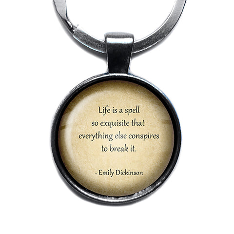 William Shakespeare Stuff as Dreams are made on Antique Silver Keychain