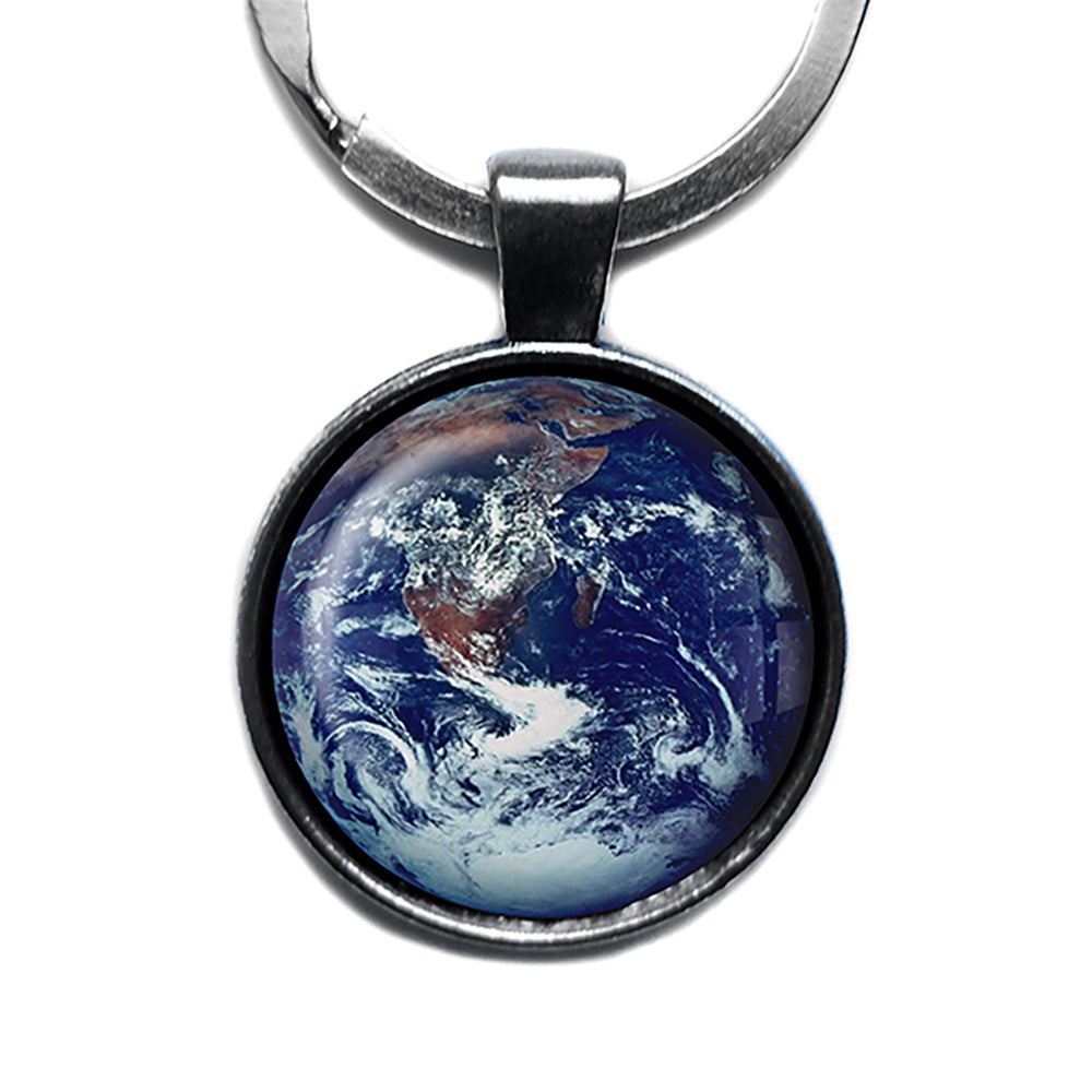 NASA Photograph Earth Wonder Antique Silver Keychain