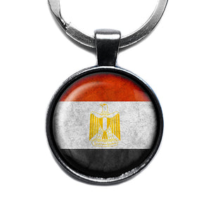 Egypt Egyptian Flag Antique Silver Keychain