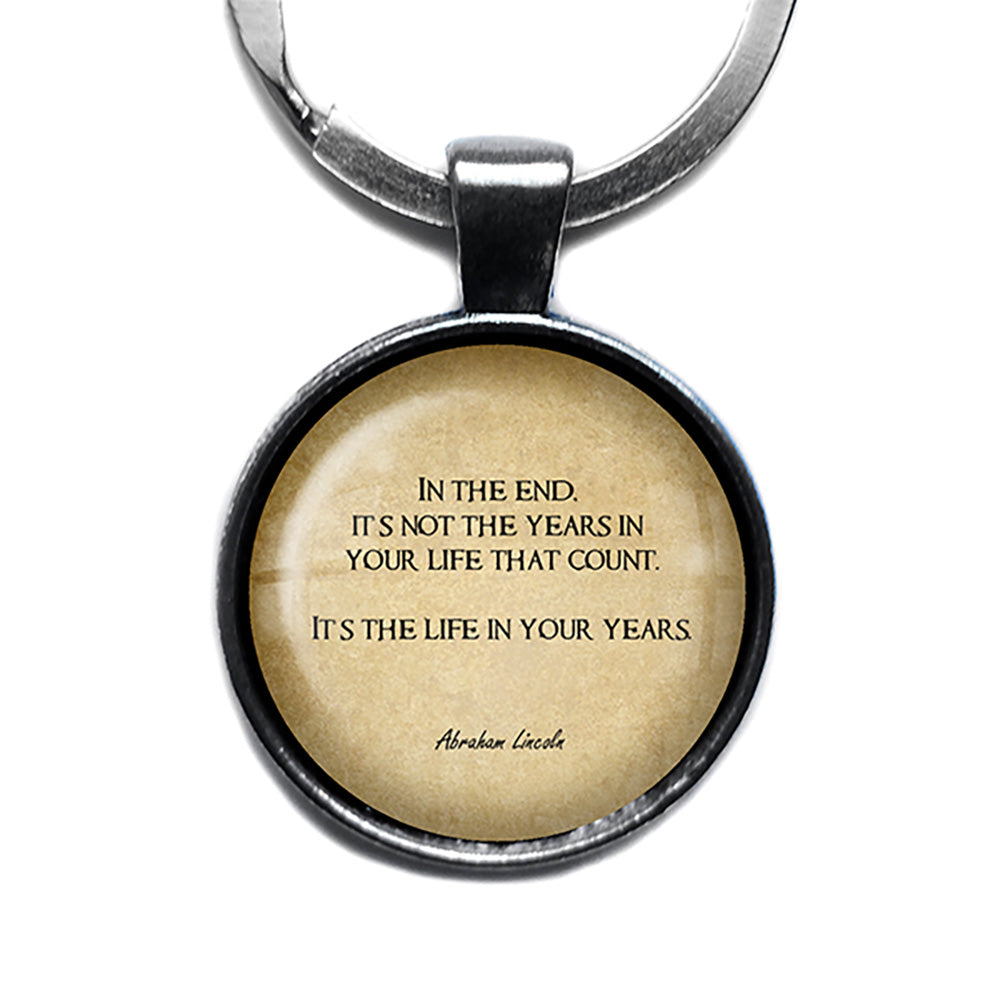 Abraham Lincoln The Life in Your Years Antique Silver Keychain