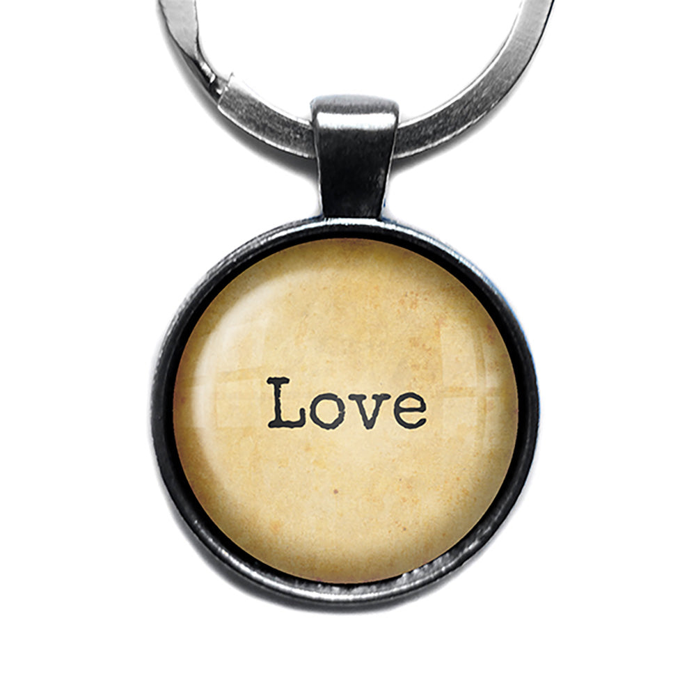 Love Antique Silver Keychain