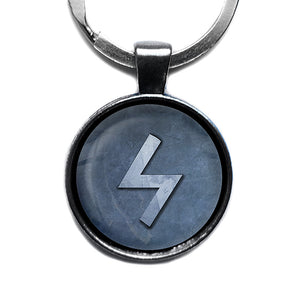 Viking Runes Elder Futhark S Sowilo Sun Antique Silver Keychain