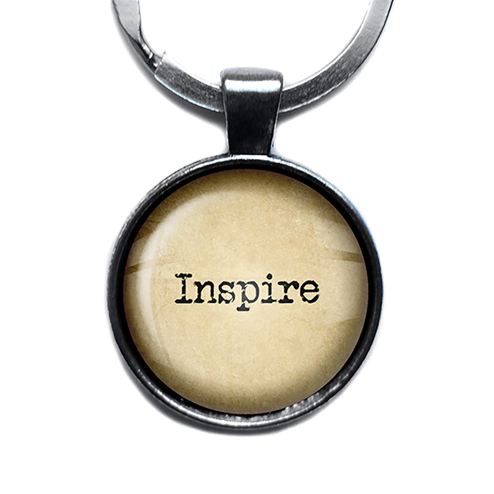 Inspire Antique Silver Keychain