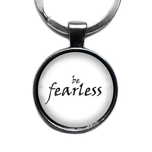 Be Fearless Antique Silver Keychain